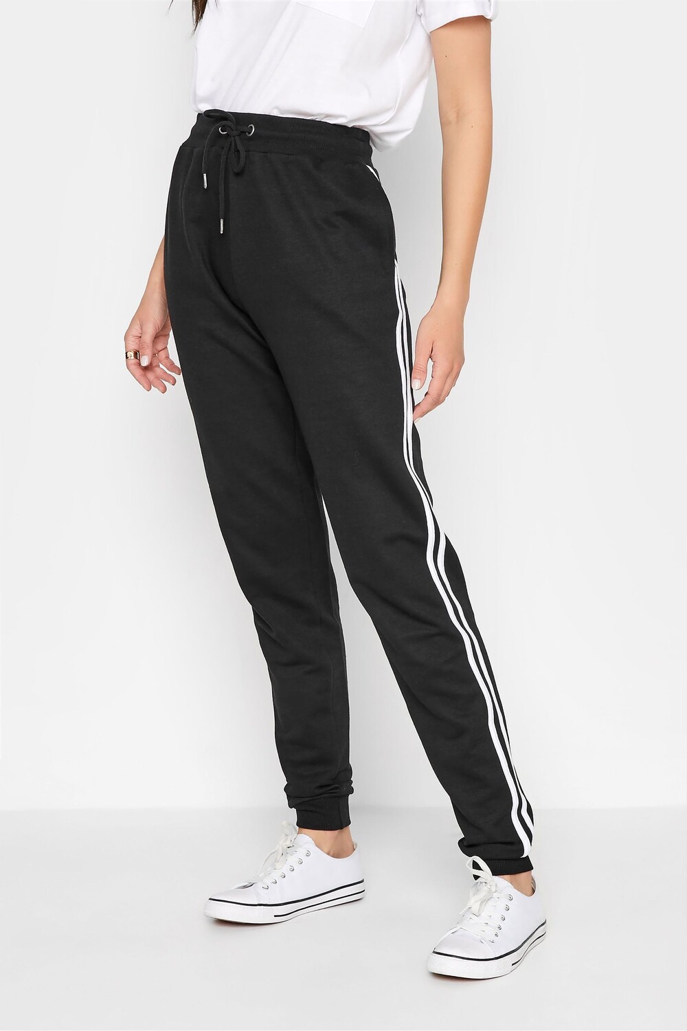 

Эластичные джоггеры с полосками по бокам Long Tall Sally, черный