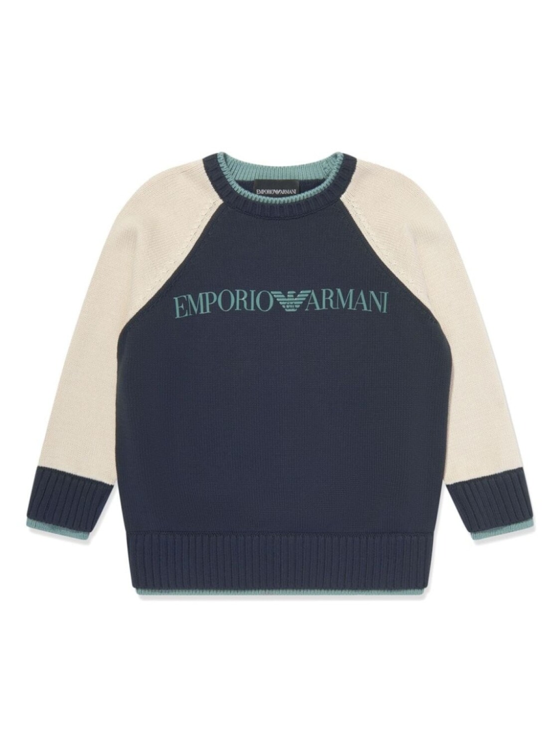 

Джемпер со вставками и логотипом Emporio Armani Kids, синий