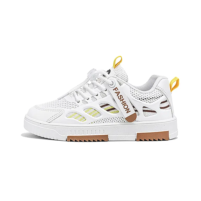 

Кроссовки для бега с низким верхом, амортизирующие, устойчивые к истиранию, дышащие, быстросохнущие, детские Yi Jiabao, белый/оранжевый