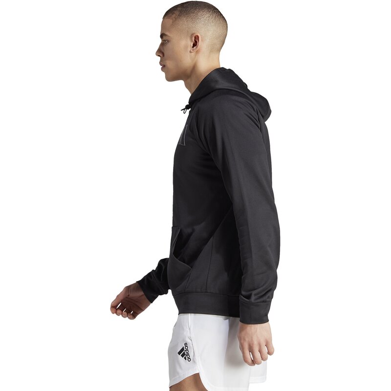 Игра в толстовке с капюшоном и тренировка с маленьким логотипом Adidas, черный — фото 4