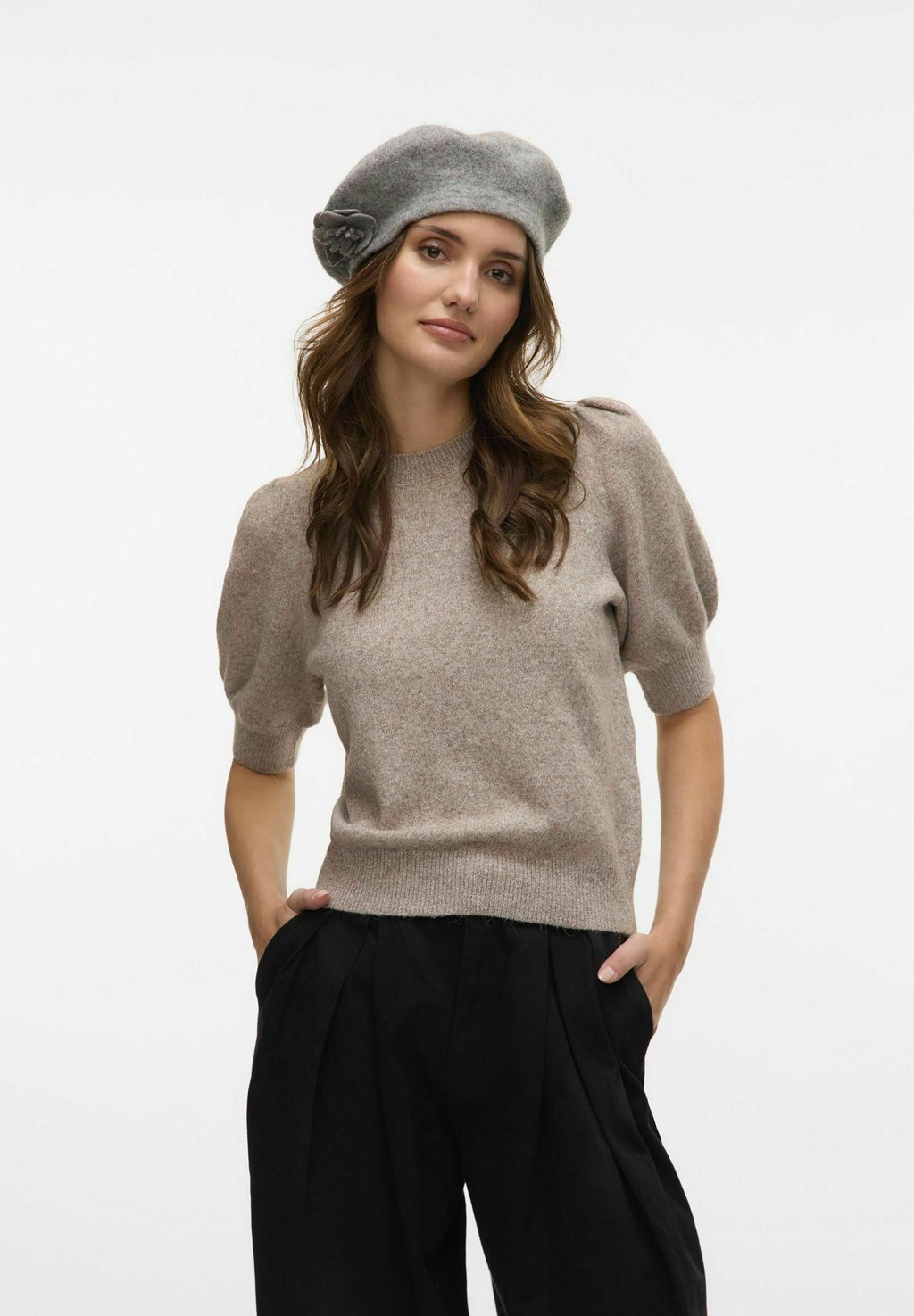 

Базовая футболка VMDOFFY O NECK Vero Moda, бежевый
