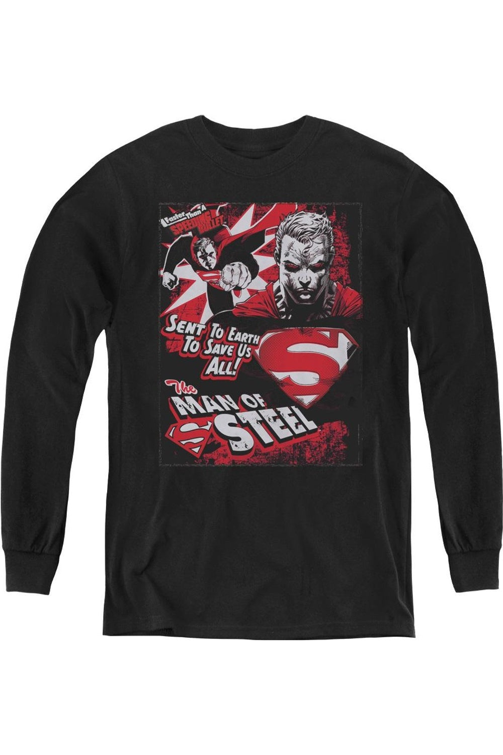 

Футболка с длинным рукавом "Superman Save Us All" для молодежи Gildan, черный