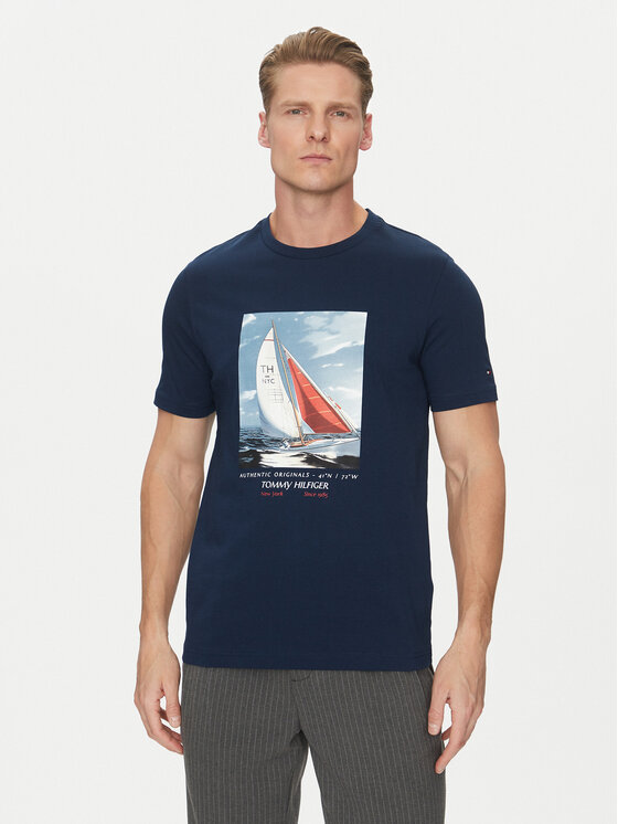 

Футболка обычного кроя Color Photo Print MW0MW38615 Tommy Hilfiger, синий