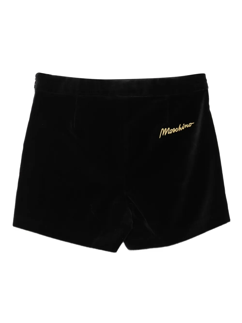 Бархатные шорты с пуговицами-медведями Moschino Kids, черный — фото 2