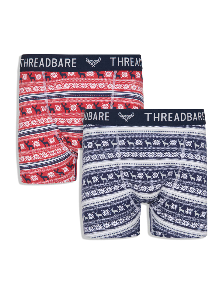 

Трусы боксеры Threadbare, цвет navy & red