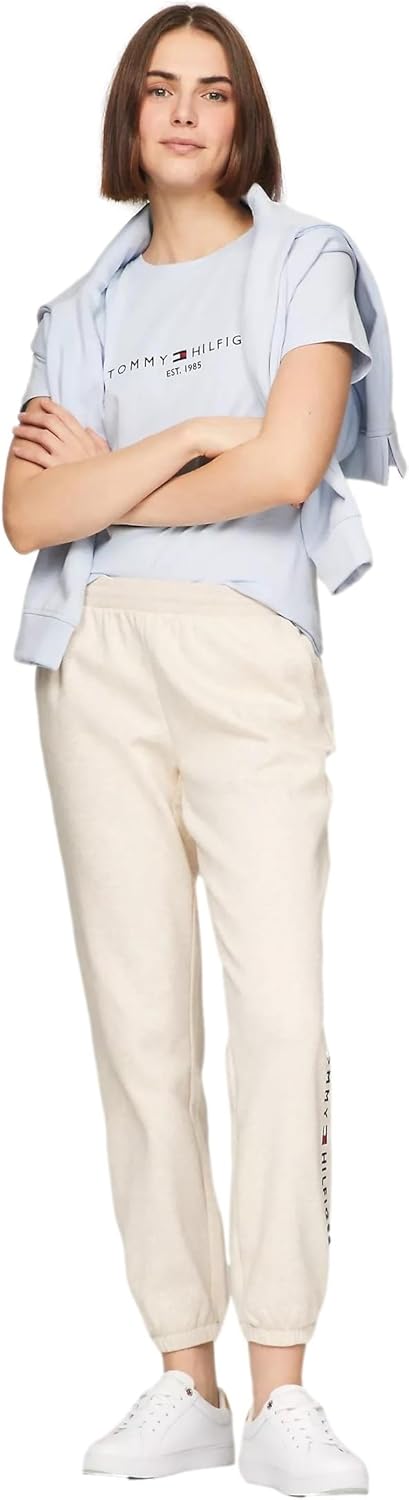 

Женские зауженные флисовые спортивные брюки-джоггеры Tommy Hilfiger, Beige Heather.