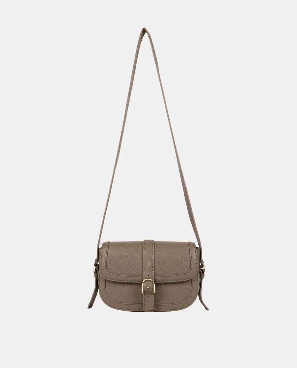 

Женская сумка формата Saddlebag с клапаном Naulover, серо-коричневый