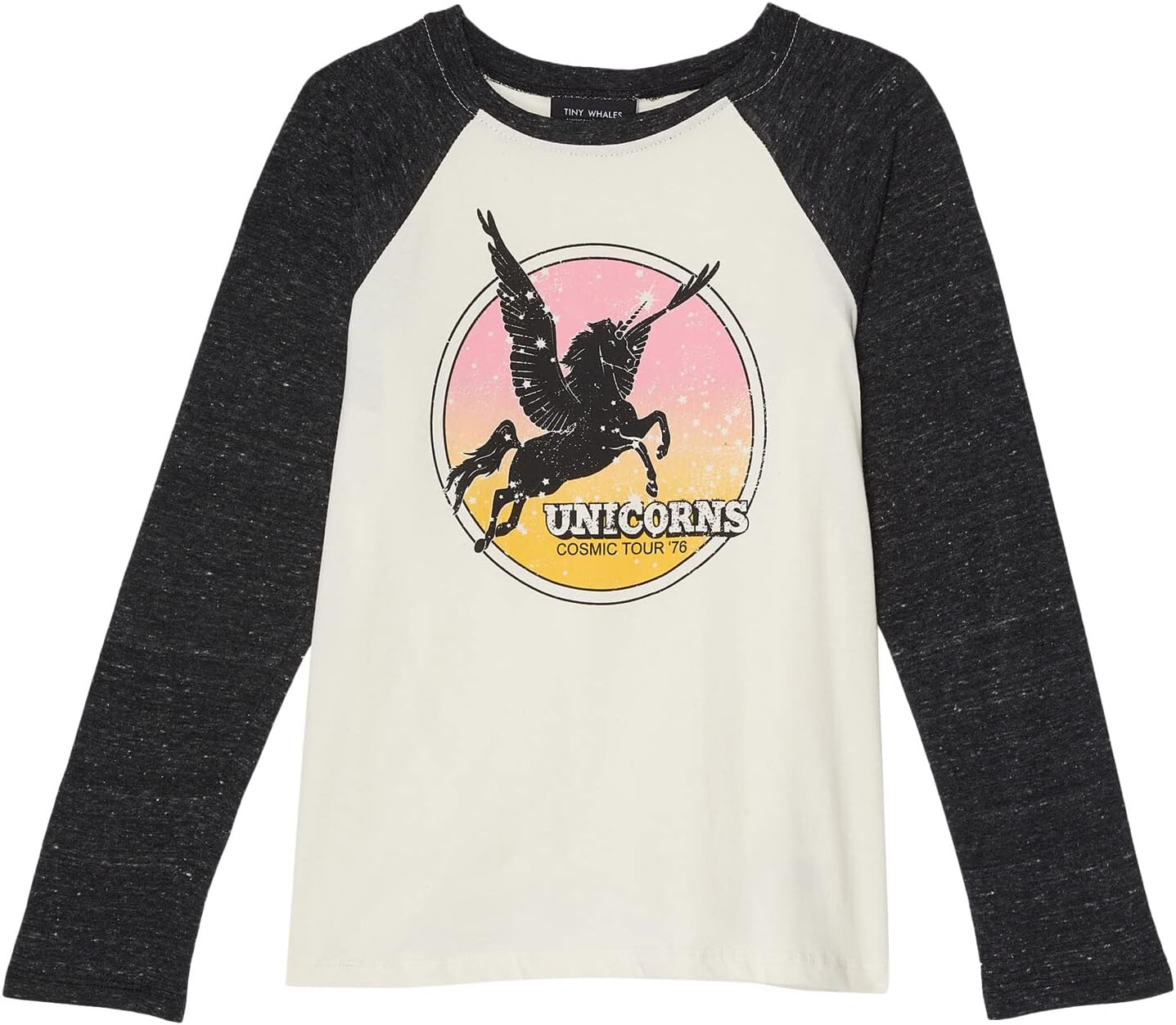 

Рубашка Tiny Whales Unicorns Tour Graphic Two-Tone Raglan Shirt, цвет Natural/Tri Black