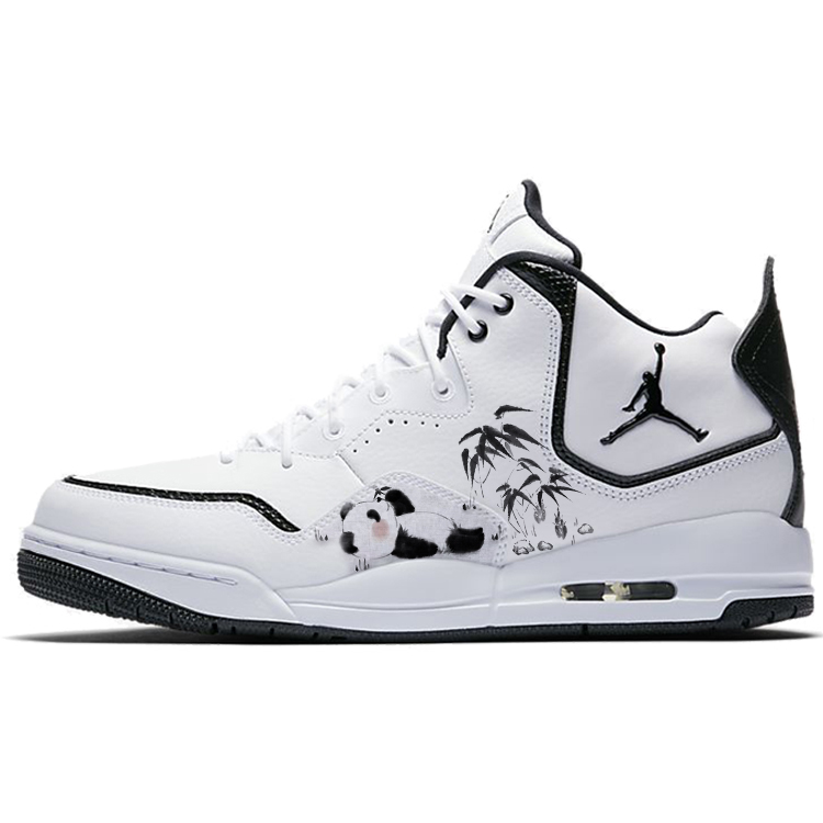 

Кроссовки баскетбольные Courtside 23 с амортизацией противоскользящие мид-топ винтажные мужские бело-черные Jordan черно-белые