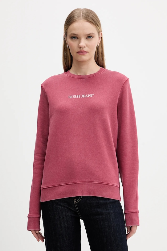 

Хлопковая толстовка Guess Jeans, розовый