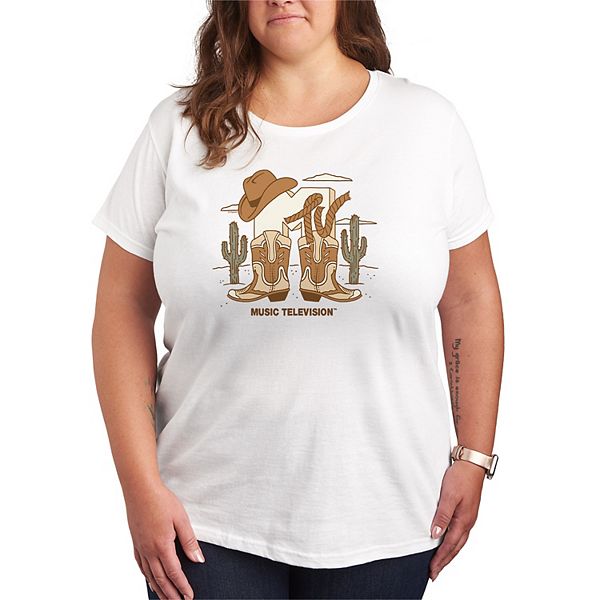 

Футболка с принтом MTV Cowboy Logo Plus size Licensed Character, White, Белый, Футболка с принтом MTV Cowboy Logo Plus size Licensed Character, White
