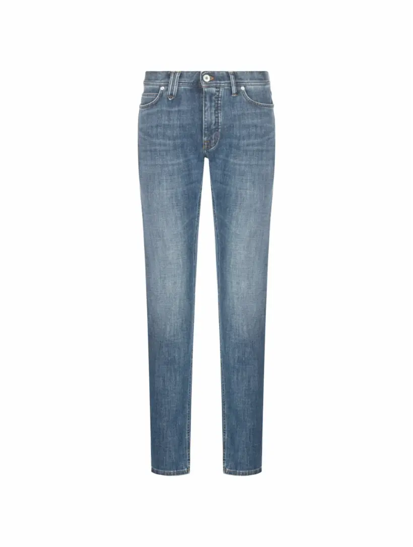 

Зауженные джинсы с логотипом Brioni, синий