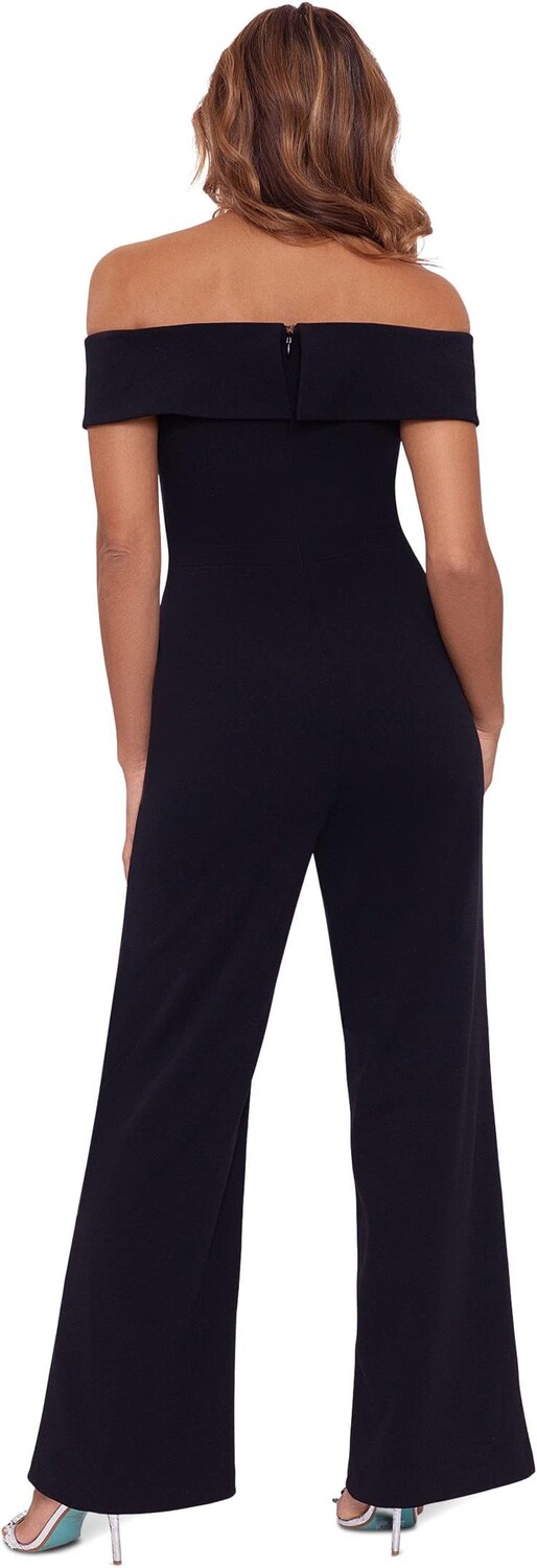 

Комбинезон XSCAPE Over-the-Shoulder Scuba Crepe Jumpsuit, черный