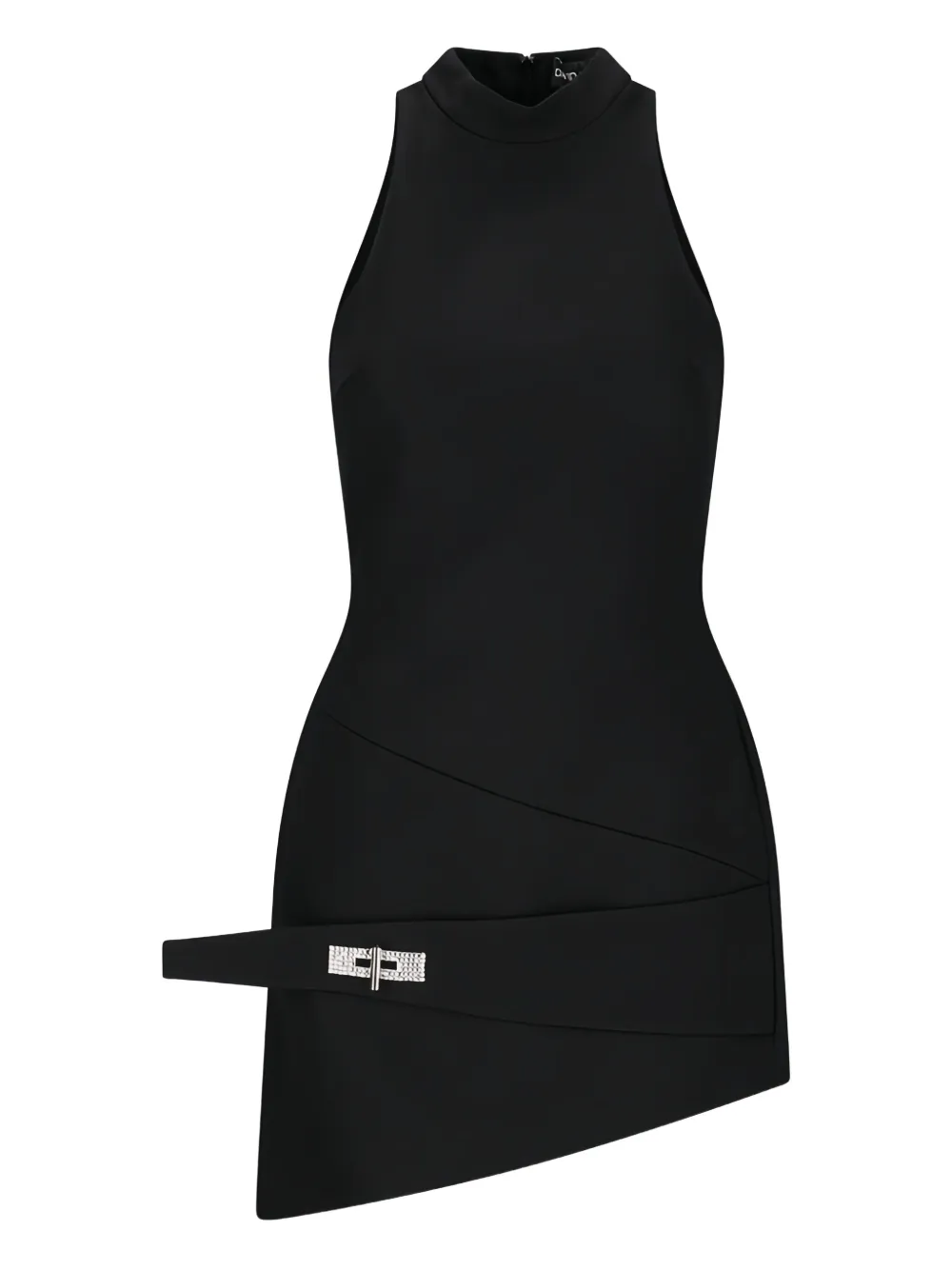 

Асимметричное мини-платье на шее-халтре David Koma, черный