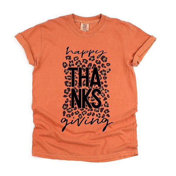 

Футболка Happy Thanksgiving с принтом леопарда Simply Sage Market, Yam, Коричневый, Футболка Happy Thanksgiving с принтом леопарда Simply Sage Market, Yam