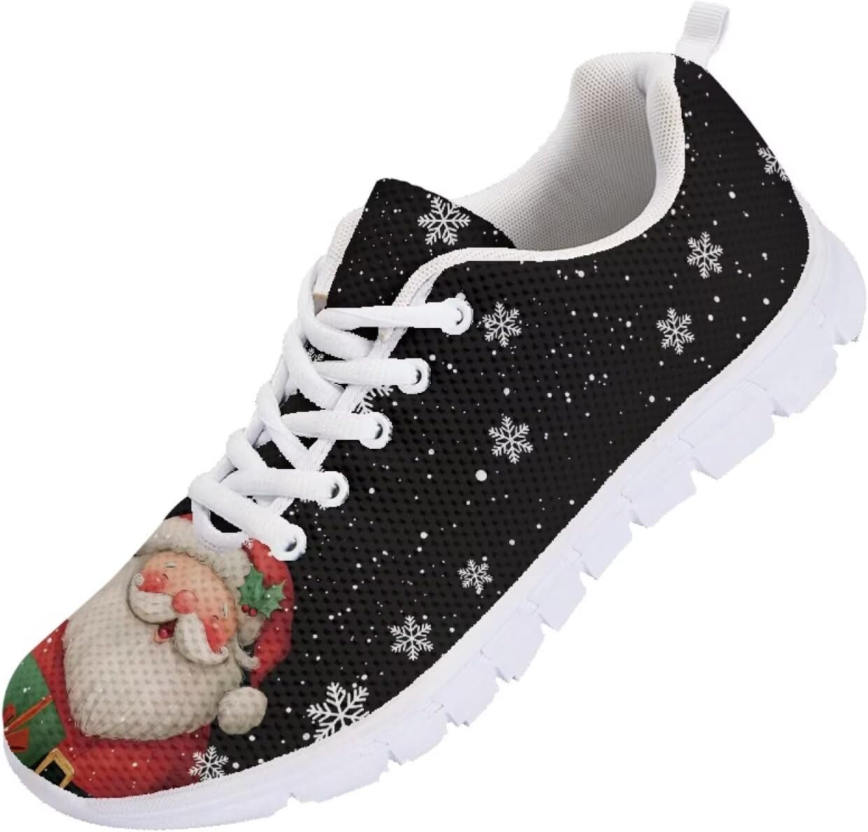 

Кроссовки Forchrinse для мужчин и женщин, комфортные, на шнуровке, для ходьбы и спорта, легкие спортивные ботинки, Santa Claus Pattern