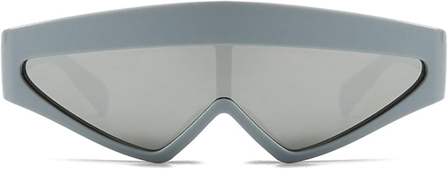 

Солнцезащитные очки COTIA в форме «кошачьих глаз» с оригинальным дизайном, необычной формой, в стиле панк, с треугольным узором, в духе Y2K, цельные, для активного отдыха, Silver