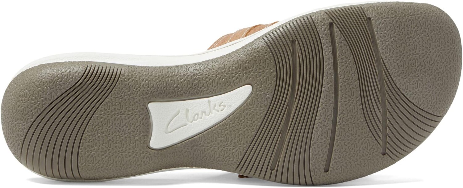 Сандалии на плоской подошве Breeze Piper Clarks, цвет Warm Beige Synthetic — фото 3