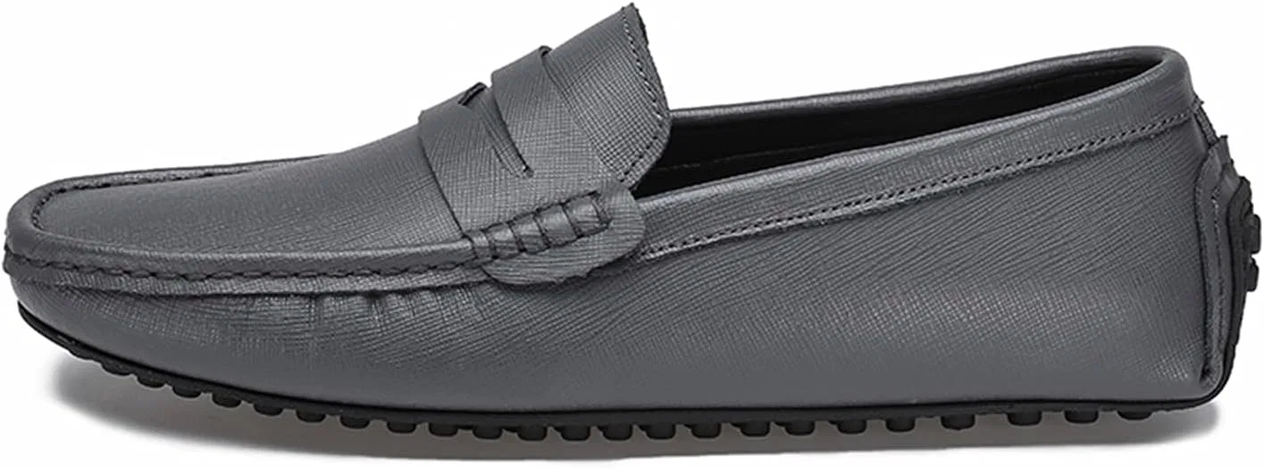 Лоферы мужские из искусственной кожи, Penny Loafers, серый LITNERMIA — фото 2