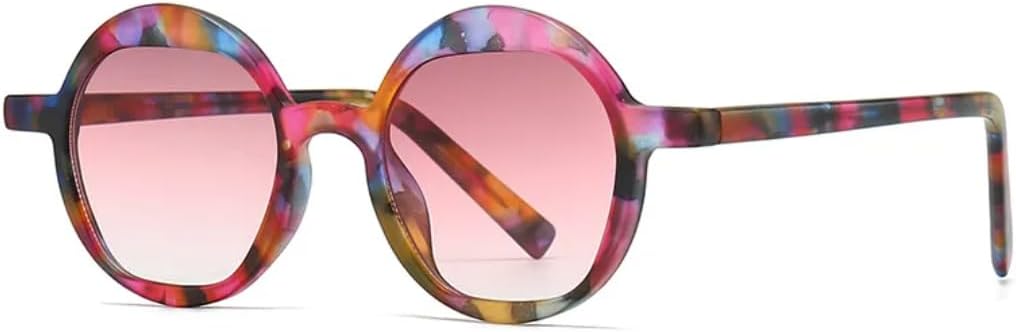 

Модные винтажные круглые солнцезащитные очки для женщин и мужчин, трендовые, роскошные, в тонкой оправе, в стиле панк, с защитой от УФ-излучения UV400 (розовые) TVTBBVV, Pink