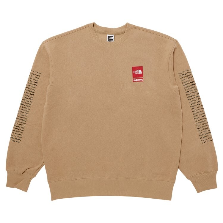 

Толстовка Supreme x The North Face Crewneck, бежевый