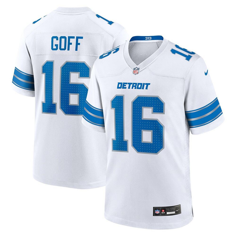 Мужская белая игровая майка Nike Jared Goff Detroit Lions Game, цвет Lns White — фото 2