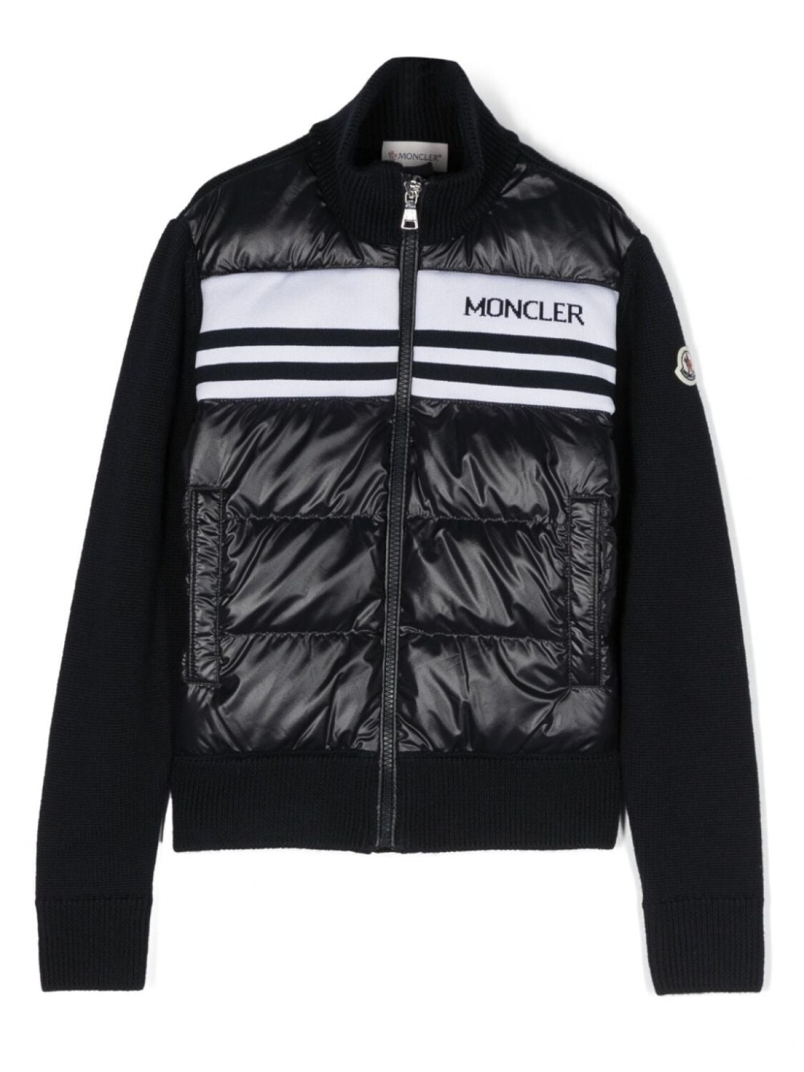 

Moncler Enfant дутая куртка с логотипом, синий