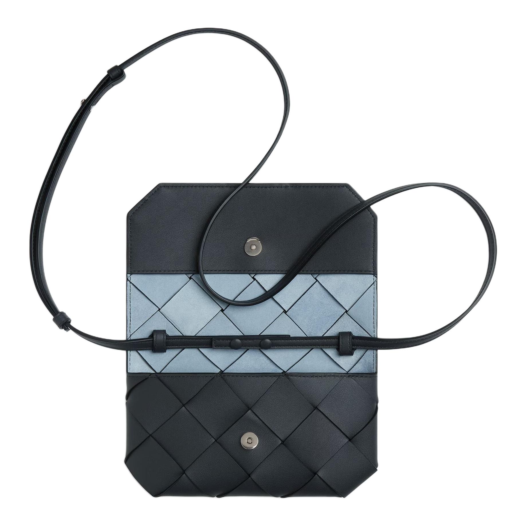 Bottega Veneta Диаго Кожаная Сумка Через Плечо Мужская Сланцевая и Ледяная — фото 2