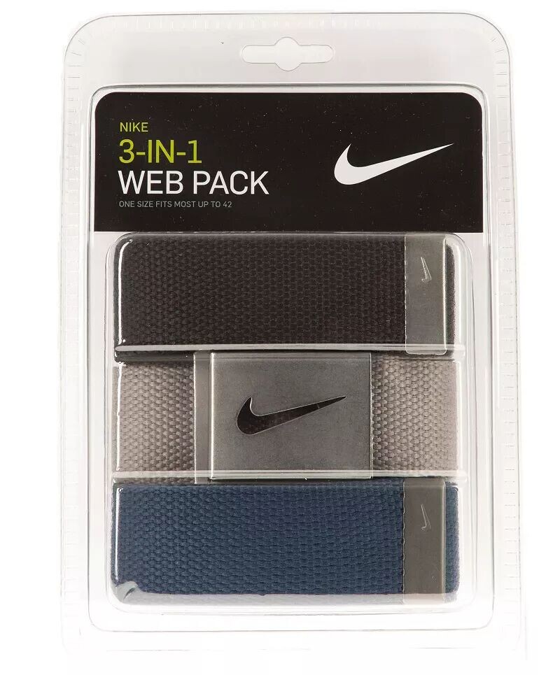 

Набор из 3 мужских ремней для гольфа Nike Web Web, мультиколор
