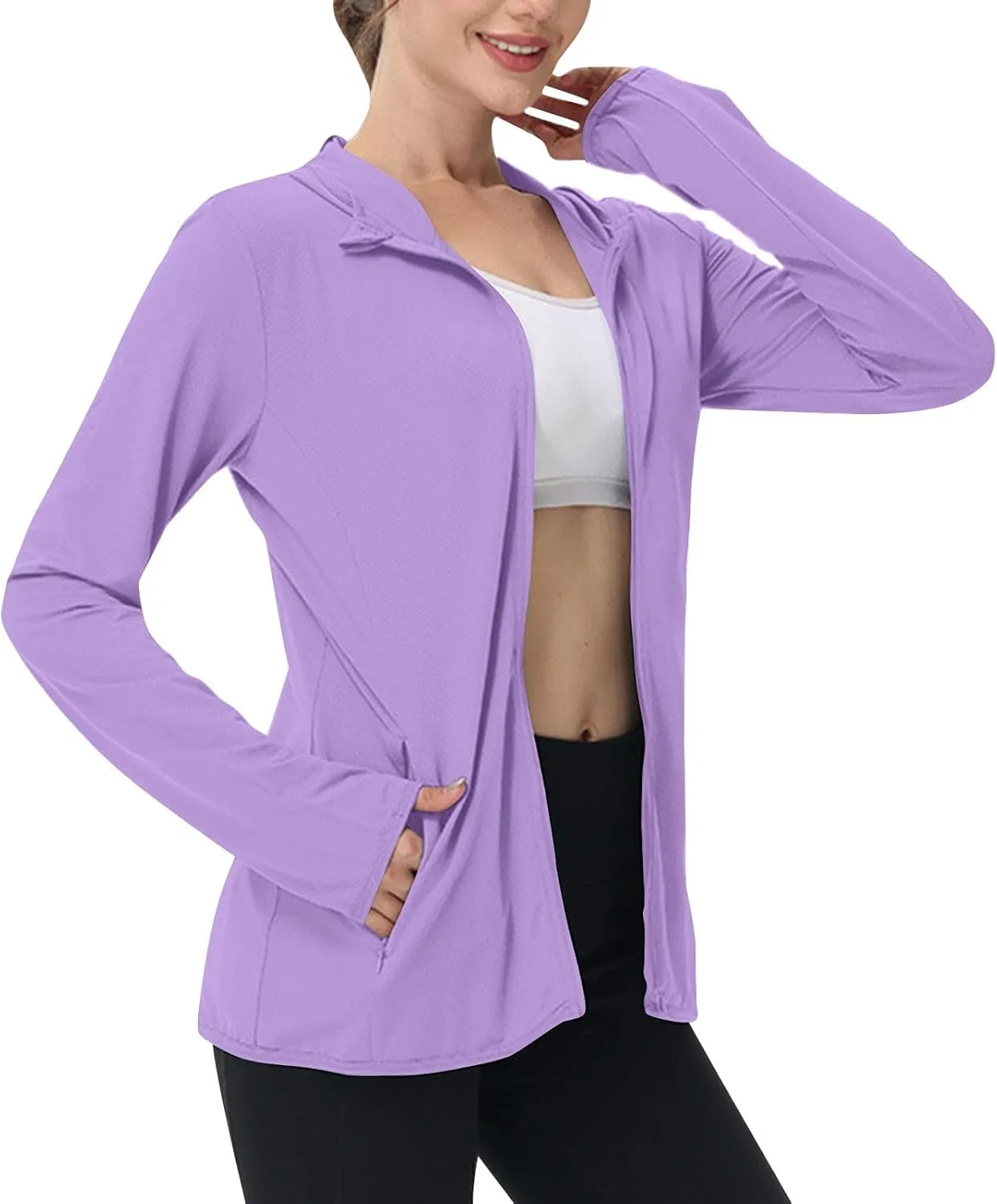 Женская ветровка UPF 50+ с капюшоном, 03 Purple
