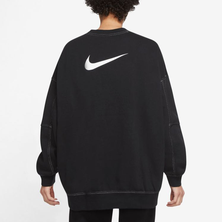 Худи (WMNS) Nike Casual Sports Loose Round Neck Long Sleeves Black Hoodie — фото 4