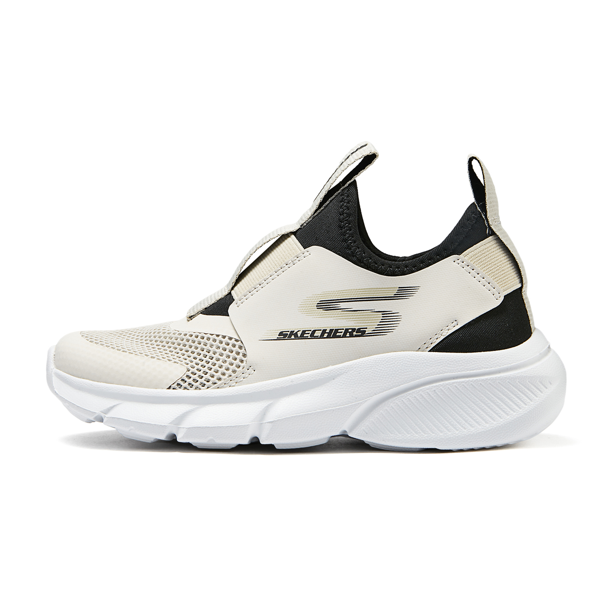 

Skechers Kids Детские кроссовки с низким верхом, нескользящие, устойчивые к истиранию, отводящие влагу, черно-бежевого цвета