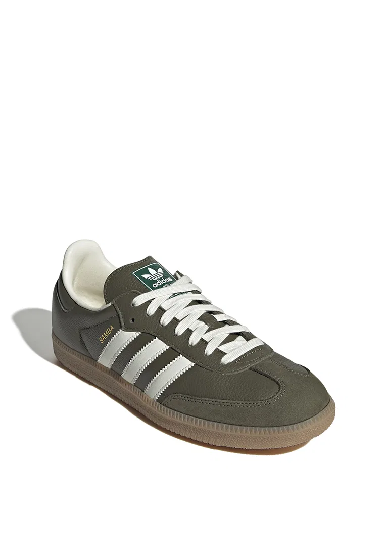 Кроссовки, повседневные, Samba OG, Adidas, белый/хаки — фото 2