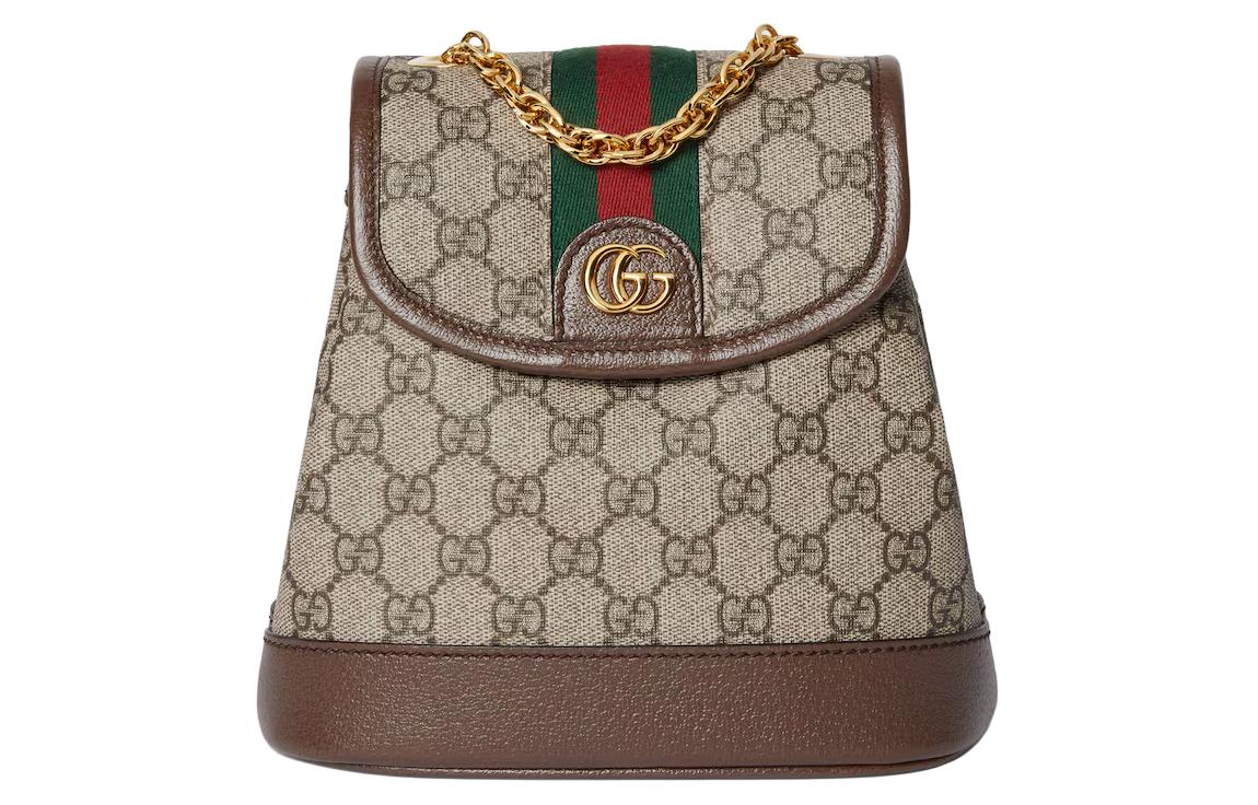 

GUCCI Мини-рюкзак Ophidia GG Supreme Canvas для женщин, цвет эбеновое дерево и бежевый