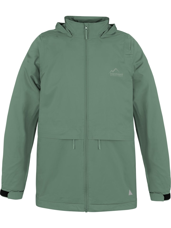 Normani Outdoor Sports Детский дождевик, дождевая куртка и дождевые штаны темно-зеленого цвета — фото 2
