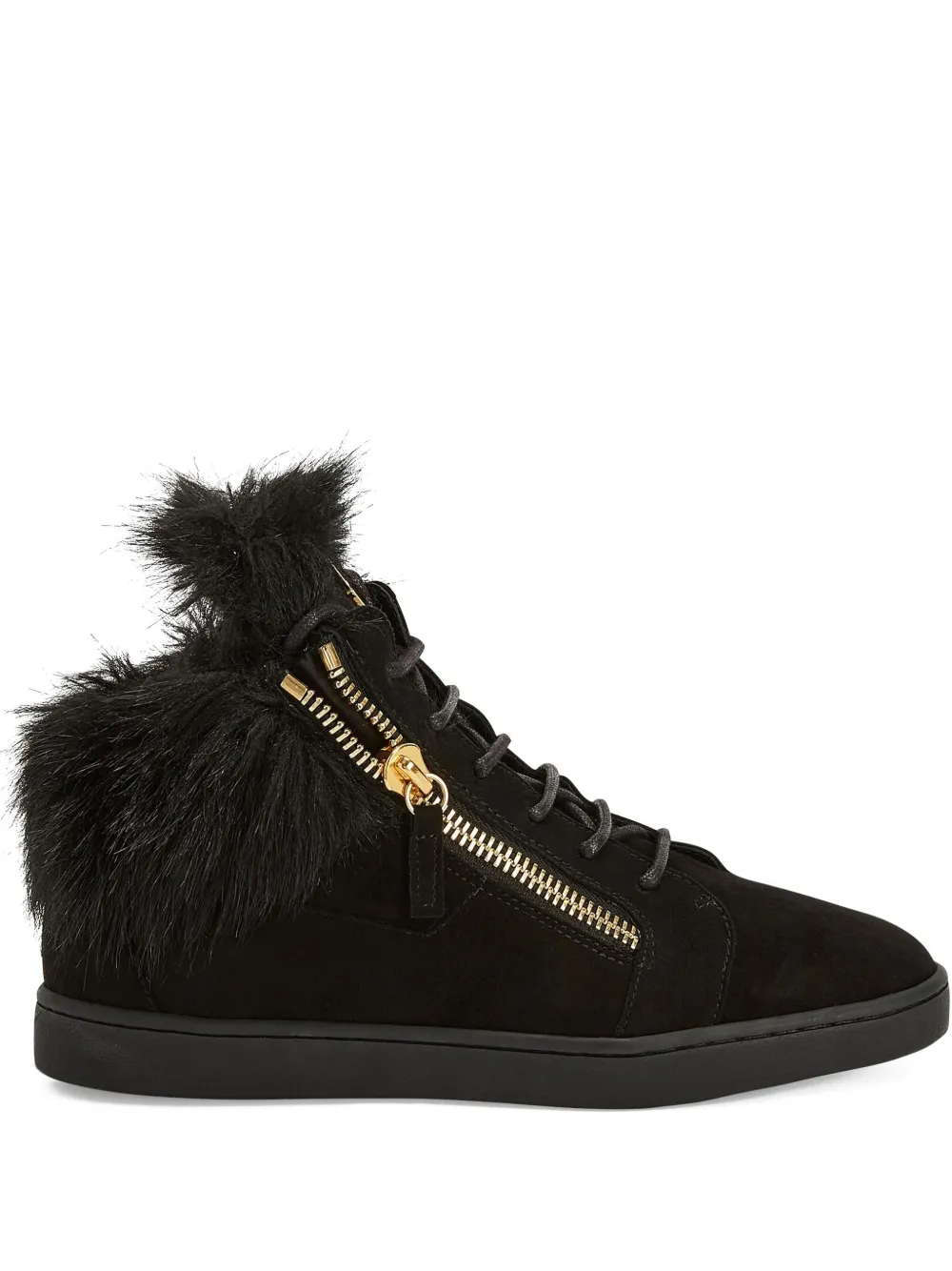 Кеды Kriss с меховой отделкой Giuseppe Zanotti, черный