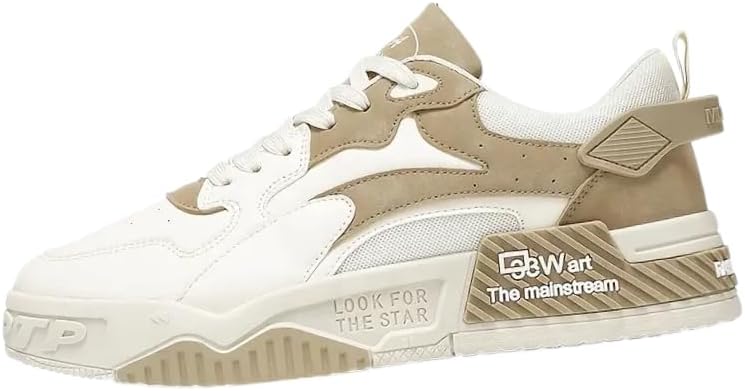 

Мужские кеды для скейтборда - противоскользящая подошва из ПВХ, дышащий верх из сетки, легкие и удобные, круглый сезон, шнуровка, спортивная обувь для прогулок на улице и активного образа жизни Clolinde, хаки