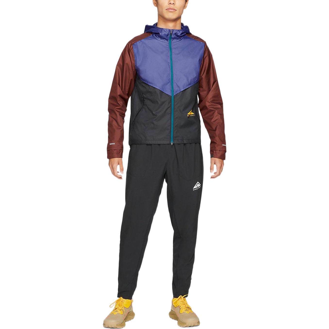 Куртка Men's Nike Logo Reflective Design Colorblock Zipper Hooded Long Sleeves Jacket Autumn Purple Black CZ9055-510 — фото 3