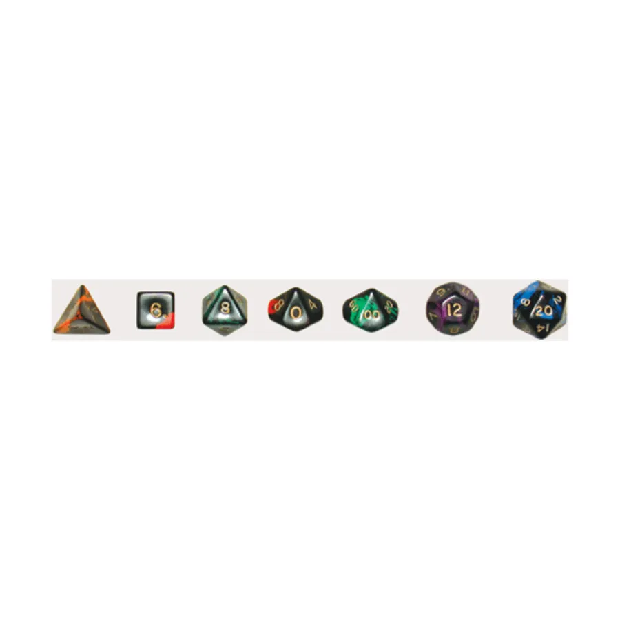

Poly Set Желтый с золотом (7), Dice - Oblivion, 16mm Poly Sets (Crystal Caste)
