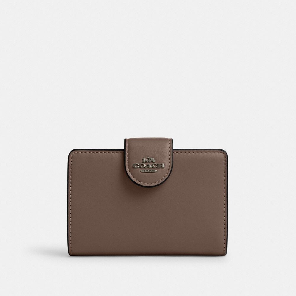 

Средний кошелек с угловой молнией COACH, цвет qb/dark stone
