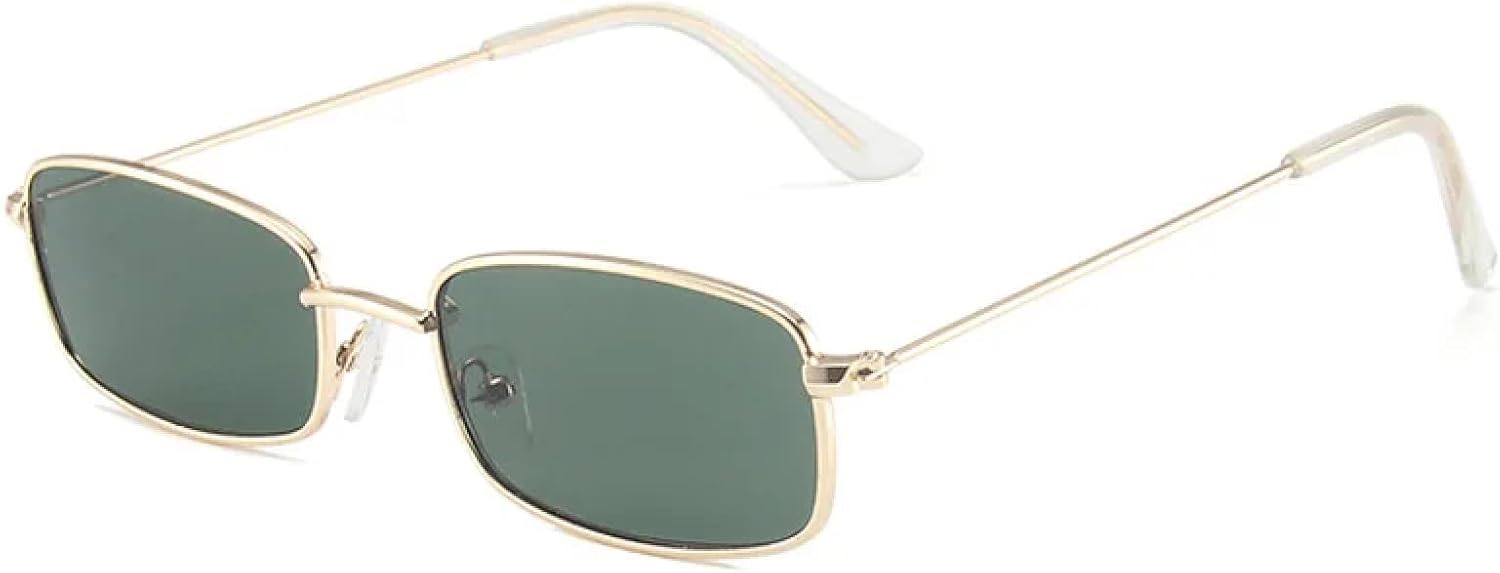 

Классические мужские винтажные солнцезащитные очки в стиле ретро, ​​прямоугольные панк-очки, женские солнцезащитные очки с защитой от УФ-излучения UV400 TKKTLLT, Gold-green