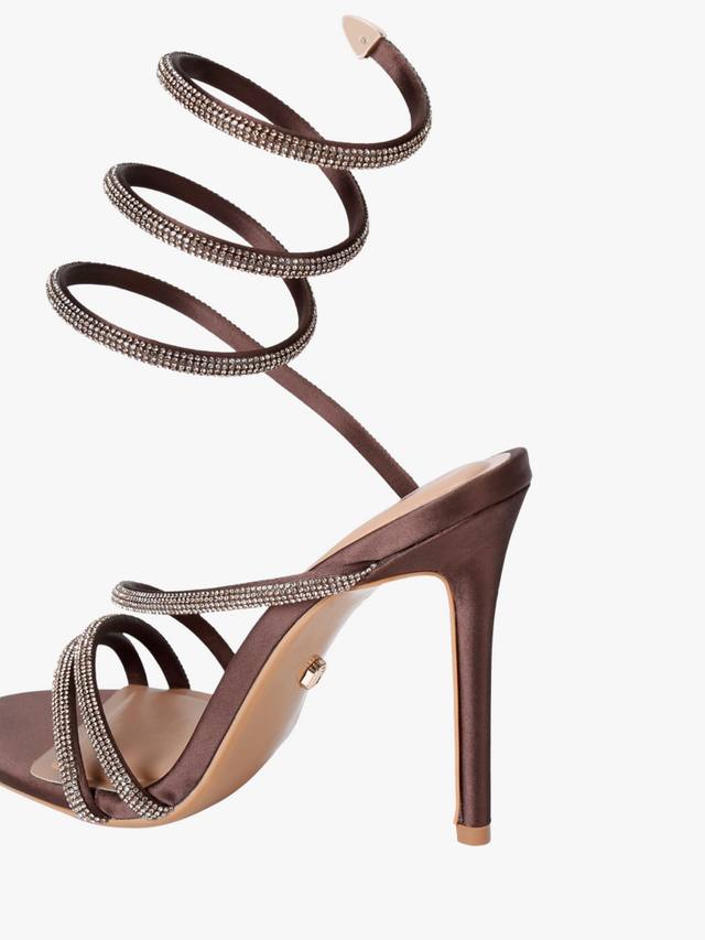 Страппи сандалии с диамантовыми спиральными украшениями Carvela, Mid Brown — фото 3