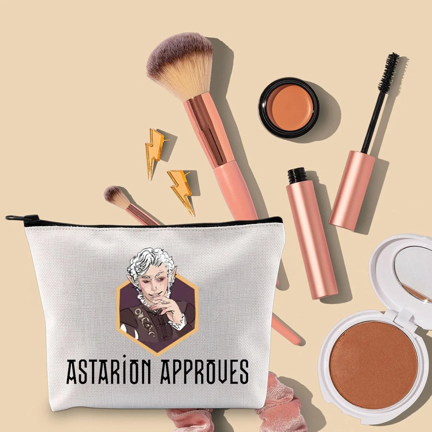 Косметичка TOBGBE BG3 Astarion Gifts Astarion High Elf Gift Astarion Approves Inspired Zipper Makeup Bag Aktap, Astarion Bag-Py1 — фото 3