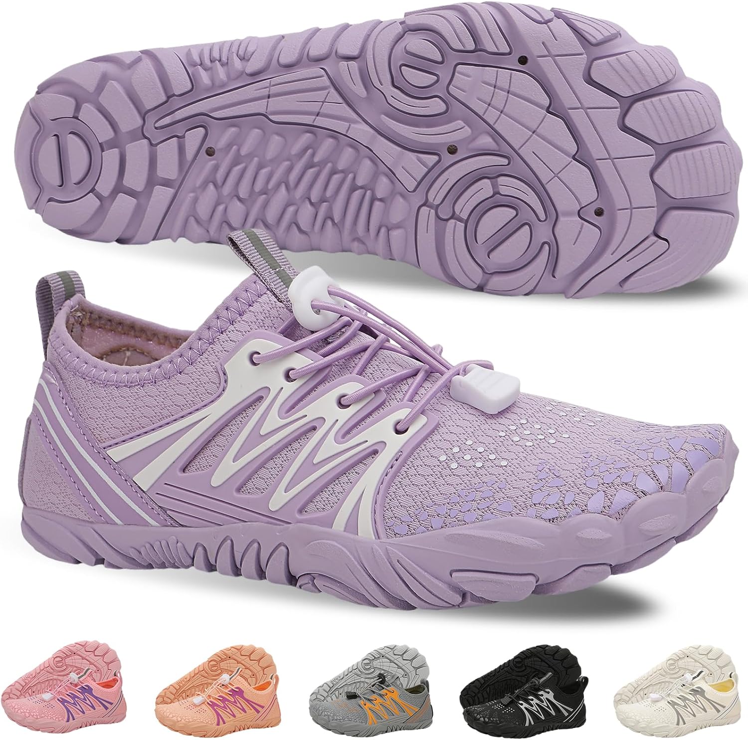 

Кроссовки для походов для женщин и мужчин - легкие водонепроницаемые кроссовки с быстрым высыханием и нескользящей подошвой для пеших прогулок, водных видов спорта и пляжного отдыха с широкой носочной частью Ieirye, светло-фиолетовый