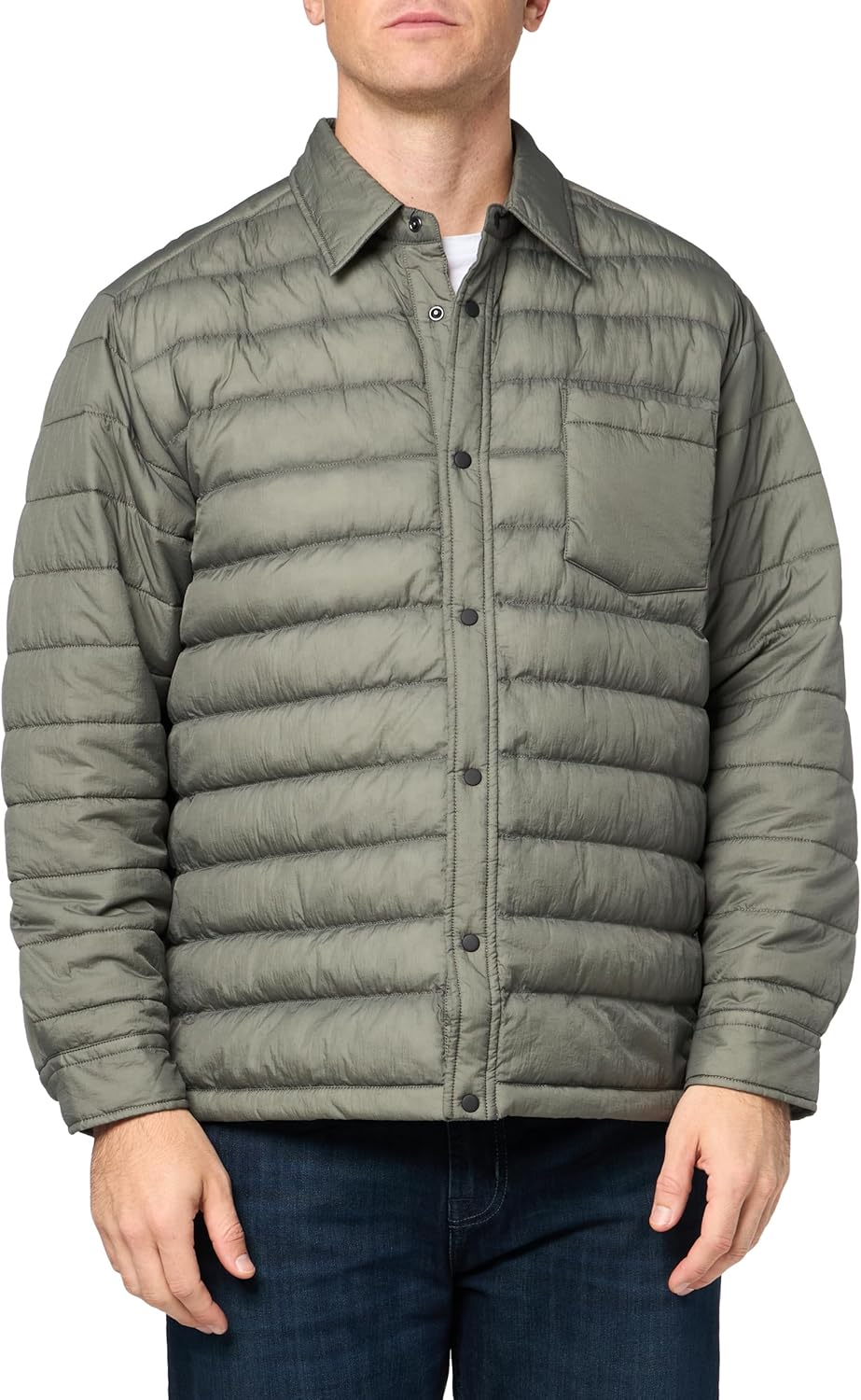 

Мужская высокотехнологичная нейлоновая куртка BOSS с наполнителем, Fossil Grey