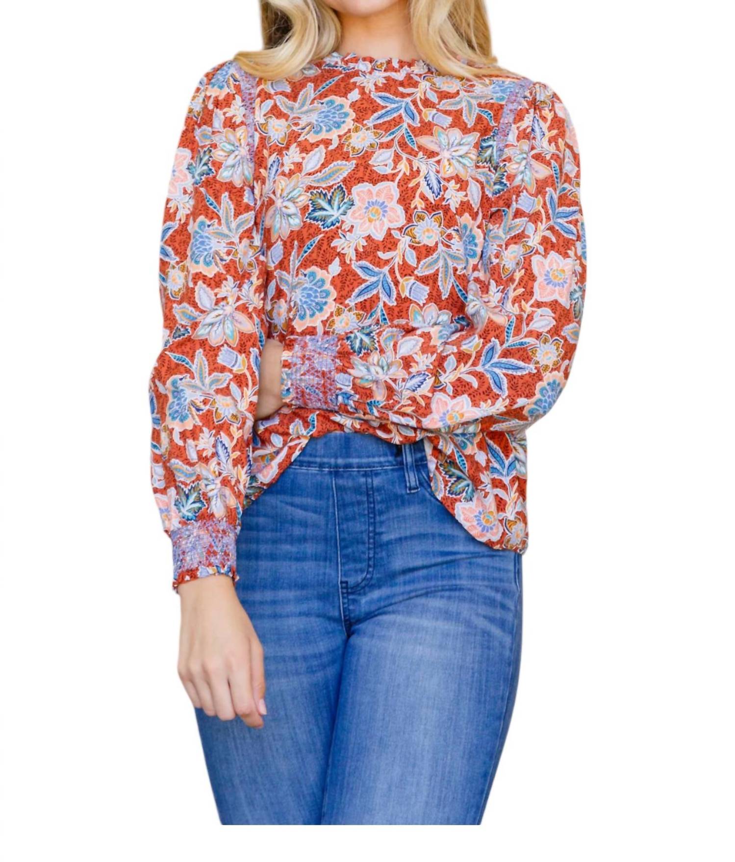 

Блуза Floral Delight в красном цвете Savanna Jane