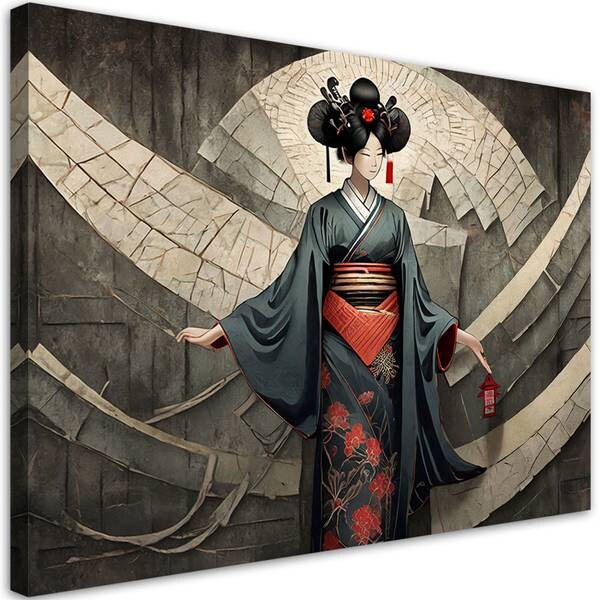 

Картина арт-принт KUNSTLOFT Geisha with Lantern, серый