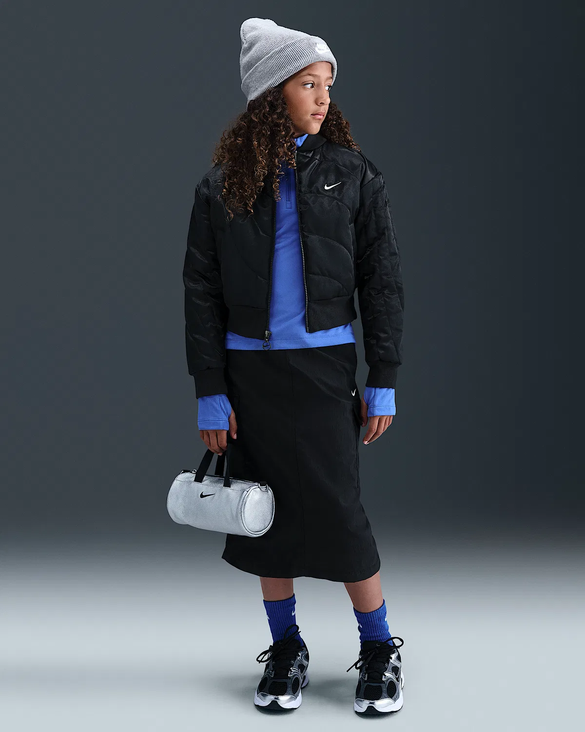 Детская куртка Nike Sportswear для девочек, Black/White — фото 4