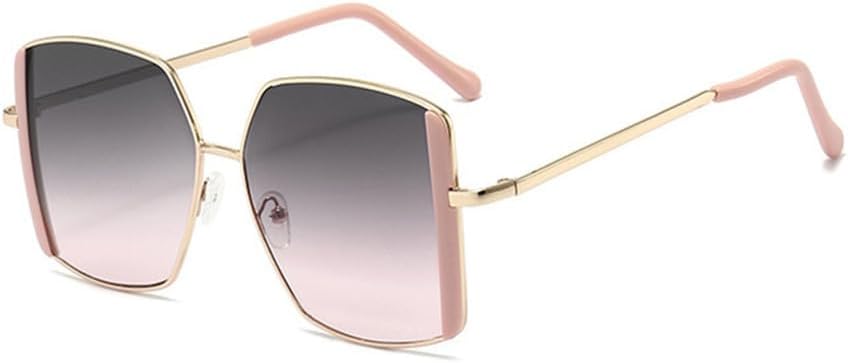 

Солнцезащитные очки с градиентным переходом цвета для женщин и мужчин, металлические солнцезащитные очки для вождения, винтажные мужские и женские очки LANGSER, Grey Pink