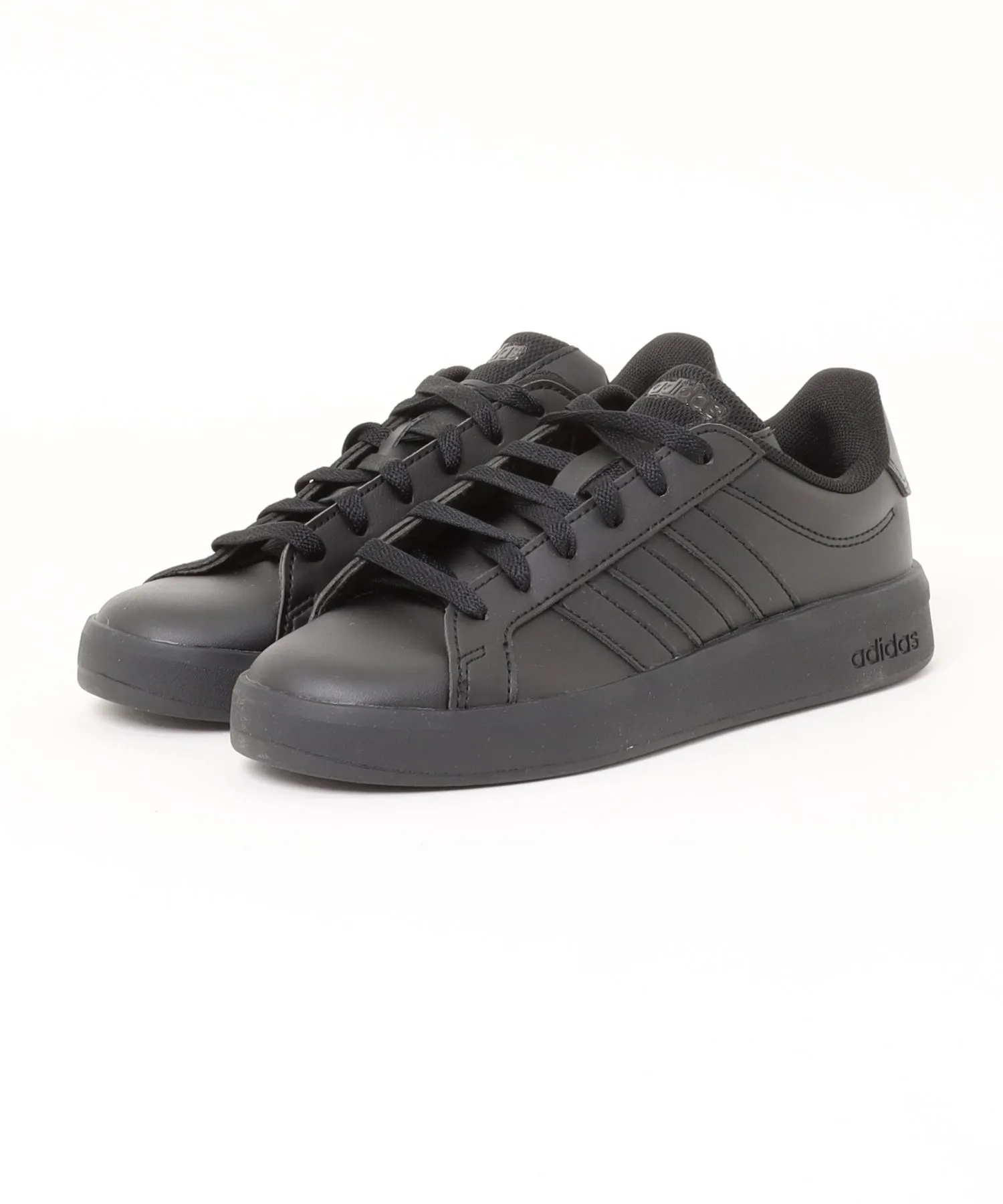 Кроссовки из синтетической кожи с регулируемыми шнурками GRANDCOURT 3.0 J adidas чёрные